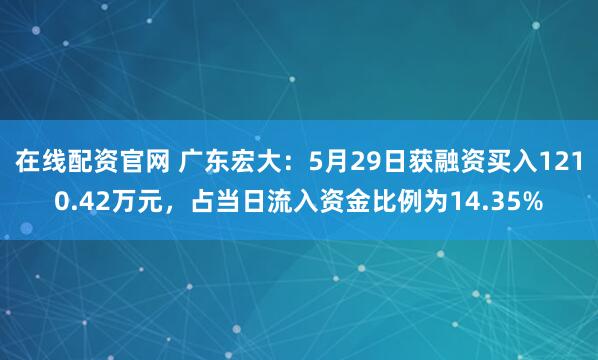 在线配资官网 广东宏大：5月29日获融资买入1210.42万元，占当日流入资金比例为14.35%
